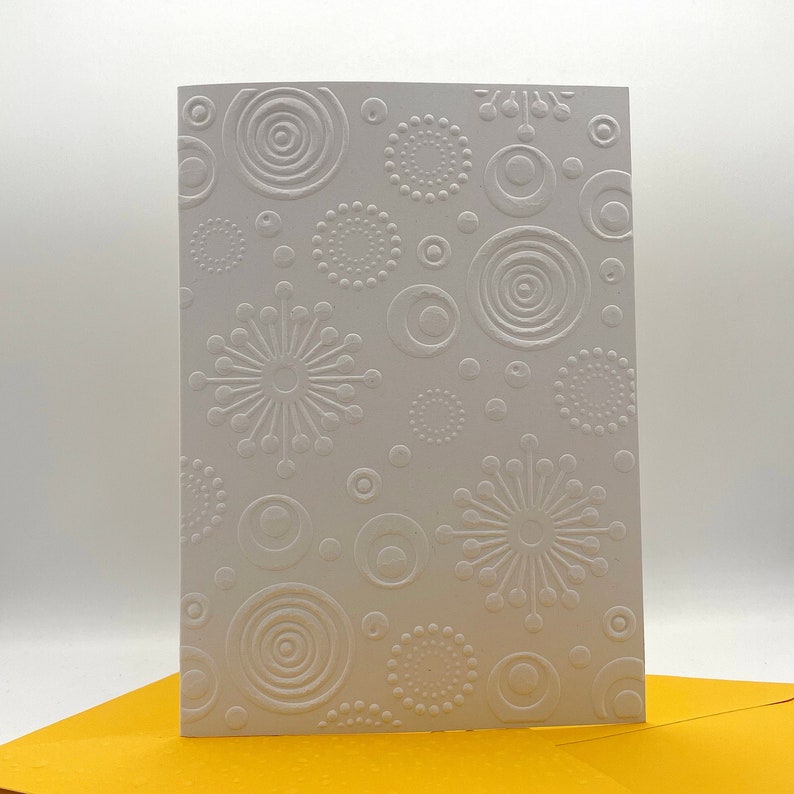 Retro Circles Cards. 6 Embossed Blank Note Cards With Envelopes. Stationery Gift Set. Handmade Notecards. Notelet Pack. Letter Writing image 2