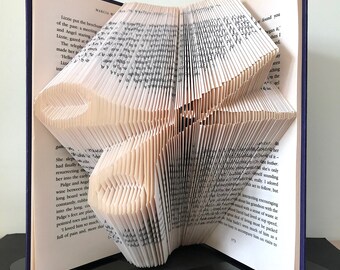 SCISSORS Book Folding Pattern. DIY gift for folded book art. Template with step by step instructions. Very easy, no measuring required