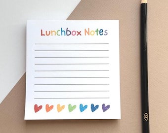 Lunchbox Notes. Mini Tear Away Notepad for Messages in Family Lunch Boxes