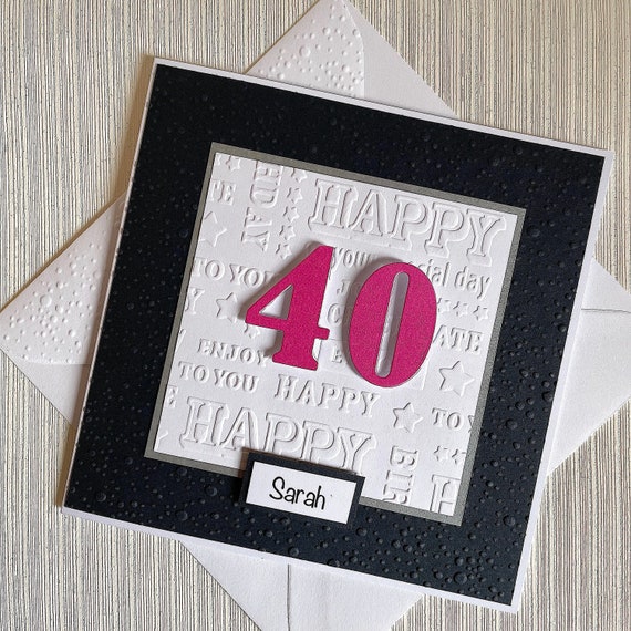 Personalised 40th Birthday Card. Happy 40th Birthday Age | Etsy