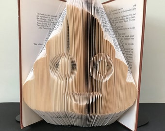 SMILING HAPPY POO Book Folding Pattern. Diy gift for folded book art. Smiling Poo. Pile of poop. Very easy step by step instructions.