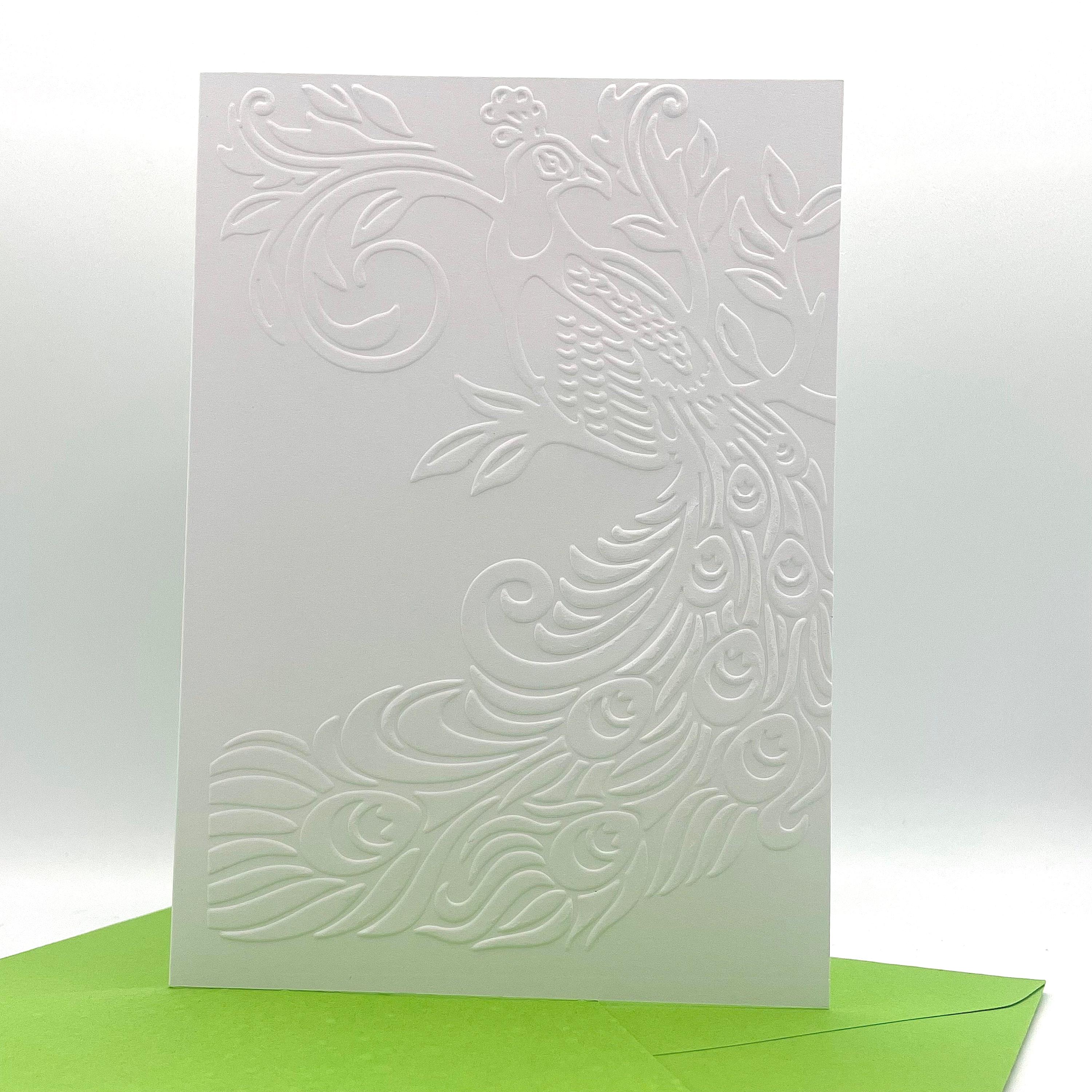 Juego De Tarjetas Minimalistas Con Diseño De Pavo Real Y Sobres De Colores - España