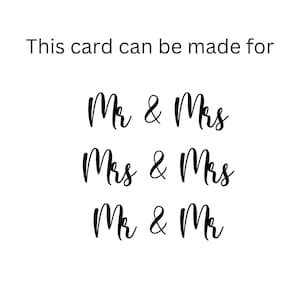 Wedding Countdown Card Personalised. This Time Next year We'll Be Mr & Mrs, Mrs and Mrs, Mr and Mr. 365 days. Wedding Countdown Gift. image 2