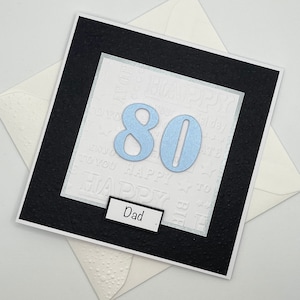 Carte d'anniversaire personnalisée pour les 80 ans - Nom et âge personnalisés - Carte d'étape importante, design élégant pour lui ou pour elle. Choisissez la couleur du numéro