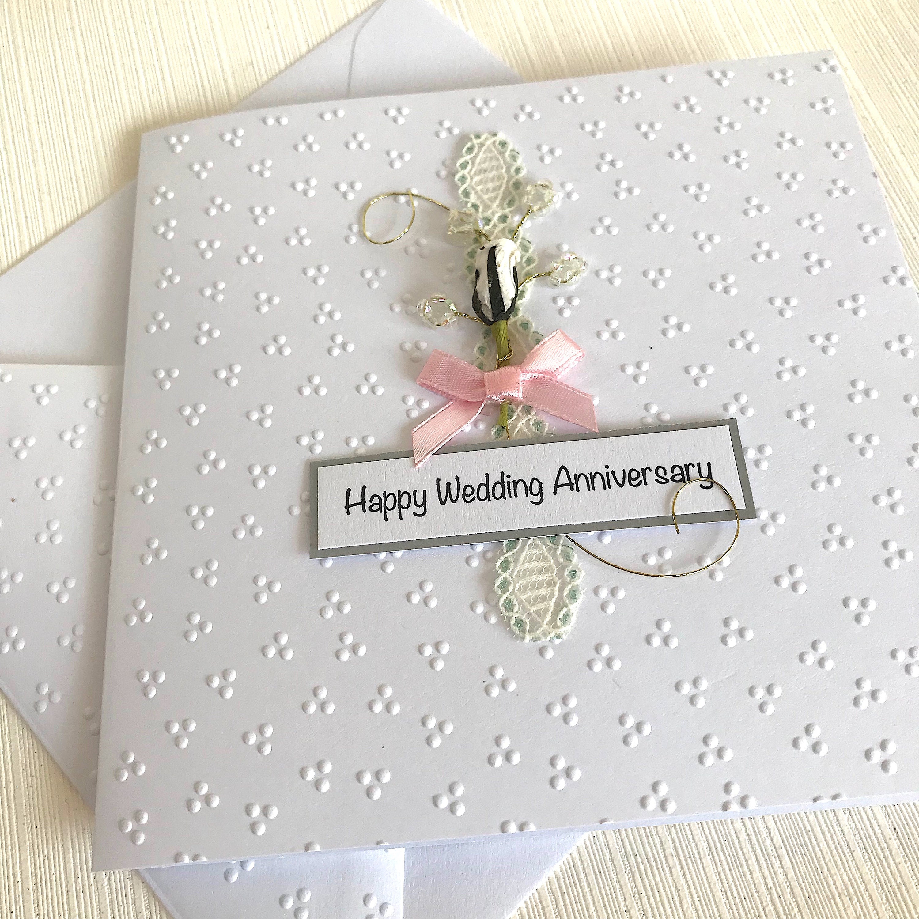 For Wife Handmade Card with Rose For Her Free Personalisation Happy Birthday Wife Personalised Birthday Card for Wife
