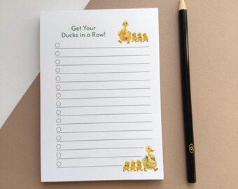 Ducks Notepad. A6 Tear Away Daily Planner for Notes, Shopping Lists & Reminders
