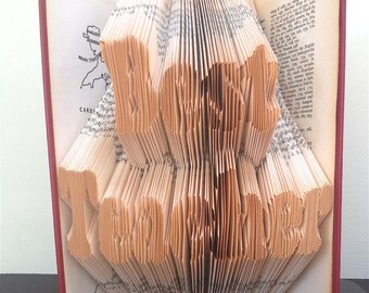 BEST TEACHER Book Folding Pattern. DIY gift for book art. Template with step by step instructions. Very easy, no measuring required