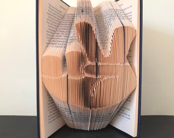 PEACE HAND Book Folding Pattern. DIY gift for folded book art. Peace symbol. Very easy step by step instructions.. Printables