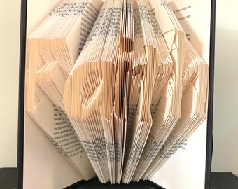 FAITH Book Folding Pattern. DIY gift for book art. Template with step by step instructions. Very easy, no measuring required. Printables