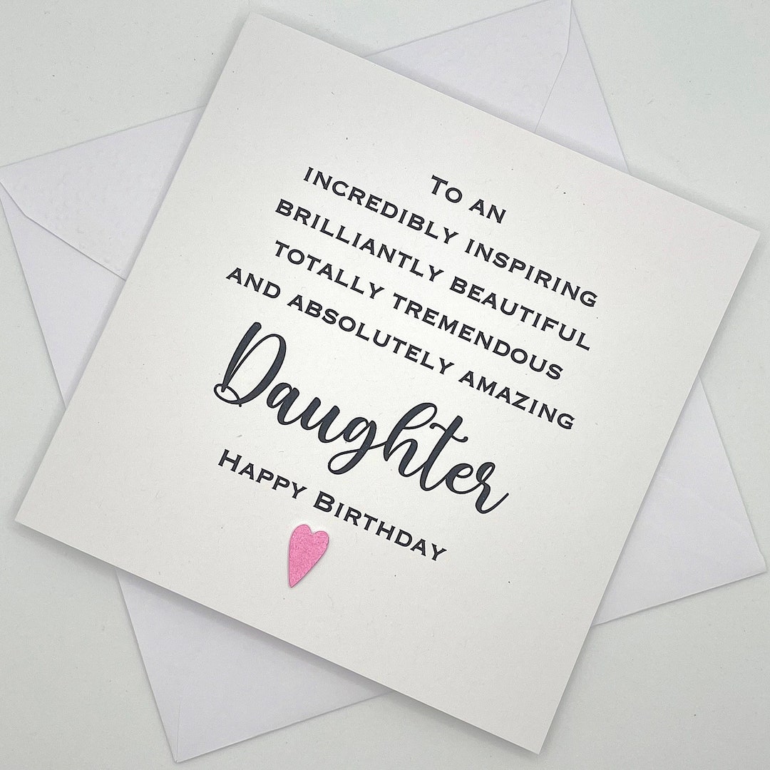 Daughter Birthday Card Personalised Handmade Birthday Card for a