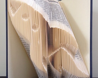 SPACE ROCKET Book Folding Pattern. DIY gift for book art. Template with step by step instructions. Very easy, no measuring required