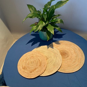 Natural African handwoven place Mat wall basket/Nigerian wall basket|Trivet