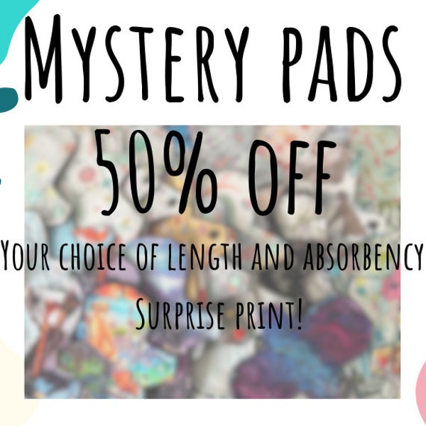 Surprise Cloth Pad- You Choose Length and Absorbency- Surprise Print- Seconds Sale