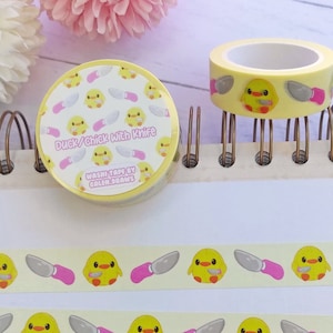 Washi Tape Duckling Chick met Meme Knife Briefpapier Briefpapier Briefpapier Bullet Journal Scrapbooking eend kip decoratief lint Kawaii Galen.Draws