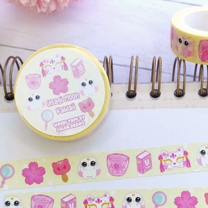 Washi Tape Usagi Moon Kawaii Original Art - Briefpapier Briefpapier Bullet Journal Scrapbooking Bloem sakura konijn boek Kawaii Galen.Draws