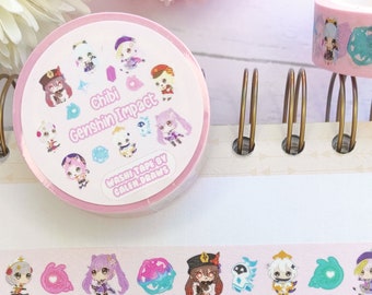 Washi Tape Hu Tao Genshin Impact Ayaka Klee Venti  - Stationery Bullet Journal Scrapbooking Fan-made merchandise Kawaii Galen.Draws