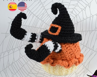 Halloween Cupcake Crochet ENGLISH PATTERN Witch Amigurumi Halloween Crochet doll Crochet pattern Amigurumi pattern Doll pattern PDF-pattern