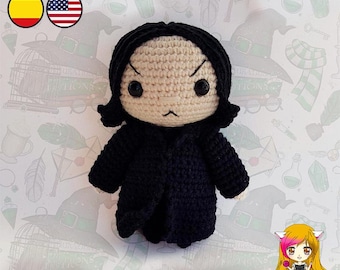 Amigurumi PATTERN crochet doll pattern witch pattern dark master wizards college - PDF TUTORIAL in English (us terms) and Spanish Galencaixe