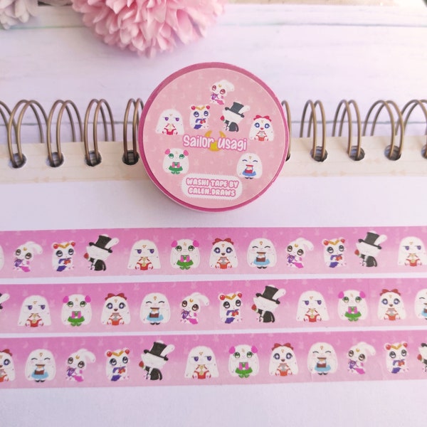 Washi Tape Sailor Usagi Rabbit Luna - Papeleria Schreibwaren Bullet Journal Scrapbooking Handwerk Dekopapier Kawaii