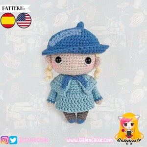Amigurumi PATTERN crochet doll French Witch Student Magic crochet pattern - PDF TUTORIAL in English (us terms) and Spanish Galencaixe