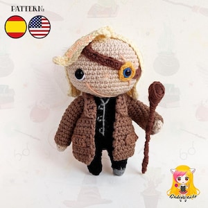 Amigurumi PATTERN crochet doll Witch Professor Loco Arts Mad crochet pattern- PDF TUTORIAL in English (us terms) and Spanish Galencaixe