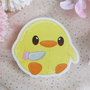 Sticker Duck / Chick With Knife meme pato pollo con cuchillo vinyl sticker Galen.Draws