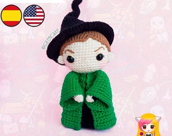 Amigurumi PATTERN crochet doll Teacher Witch crochet pattern- PDF TUTORIAL in English (us terms) and Spanish Galencaixe