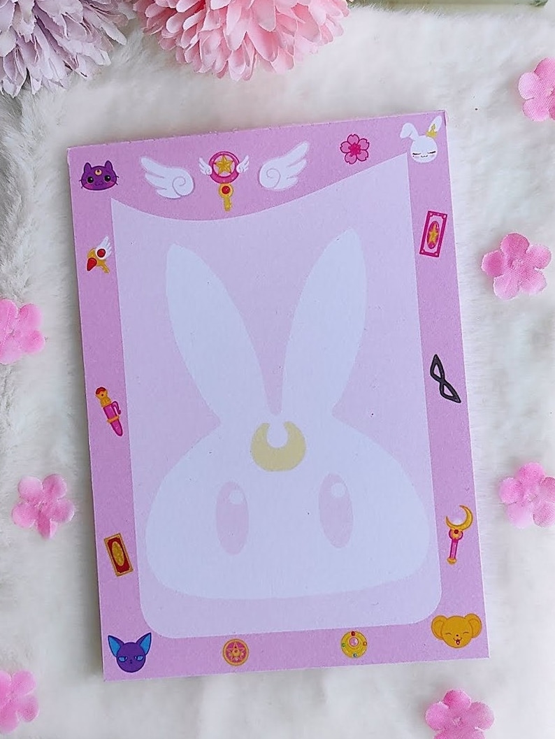 Moonie Galen.draws Memopad Sailor Moon Card Captor Sakura Bloc Notes Magical Girl