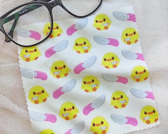Glasses Cleaning Cloth duck chicken knife meme Kawaii - Cute Screen Glasses Cleaner microfiber cleaning