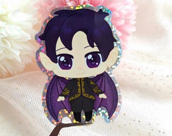 Lord of Night and Stars Sticker | Vinyl Decal | Kawaii Stationery | Glitter Shadow Daddy | Galencaixe Sparkly Vinyl Sticker for Book Lovers