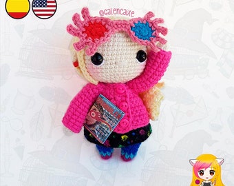 Amigurumi PATTERN crochet doll Student Witch eccentric crazy girl crochet pattern- PDF TUTORIAL in English (us terms) and Spanish Galencaixe