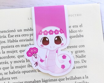 Magnetic Bookmark snake chibi page markers Kawaii snake Albina Sakura original character Galen.Draws