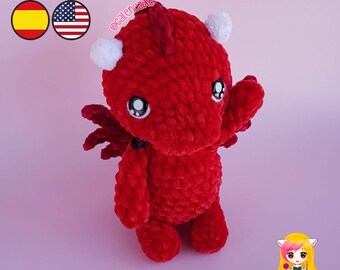 Crochet pattern DRAGON amigurumi pdf tutotial amigurumi dragon pattern by Galencaixe fantasy animal Little Dragon Xin Pattern DIGITAL PDF