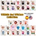 Crochet Pattern witches wizards elfs pixie, Collection 32 characters Galencaixe 