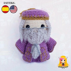 Amigurumi PATTERN crochet doll pattern witch pattern director wizards college - PDF TUTORIAL in English (us terms) and Spanish Galencaixe