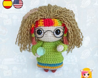 Amigurumi PATTERN crochet doll Witch Divination Teacher Patricia crochet pattern- PDF TUTORIAL in English (us terms) and Spanish Galencaixe
