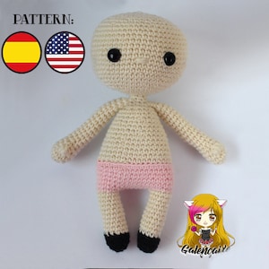 Amigurumi doll Base body PDF TUTORIAL - Crochet PATTERN base body doll basic