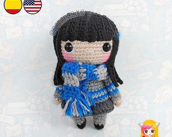 Amigurumi PATTERN crochet doll pattern witch wizards college - PDF TUTORIAL in English (us terms) and Spanish Galencaixe