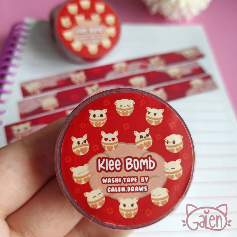 Washi Tape Bomb Klee Genshin Impact Stationery Bullet Etsy