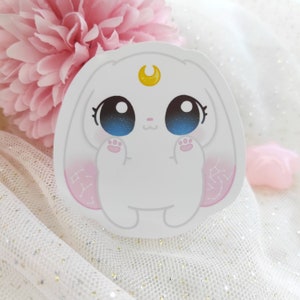 Adesivo coniglio panino lunare costellazione, adesivo in vinile cancelleria kawaii Galen.draws