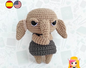 Amigurumi PATTERN crochet doll pattern witch bad elf wizards college - PDF TUTORIAL in English (us terms) and Spanish Galencaixe
