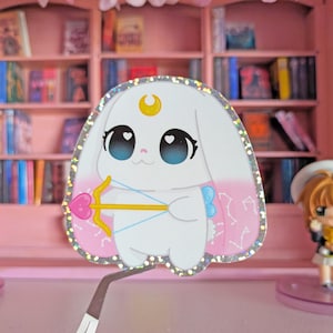Moony Bunny Valentinstag Sternbild Kaninchen Aufkleber, Kawaii Briefpapier Glitter Galencaixe Vinyl Aufkleber
