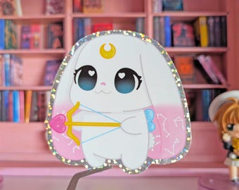 Sticker Bunny Constellation Moony Bunny Rabbit, Sticker Vinyl Sticker kawaii stationery glitter valentine Galencaixe
