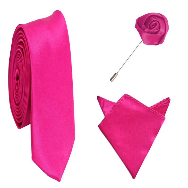 Matching Mens Tie Pocket Square & Lapel Pin Set Neon Gift Etsy