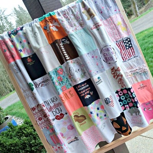 Small 8&quot; Squares - CHOOSE YOUR SIZE - Kid & Baby Clothes - Memory Blanket - Tshirt Quilt - Custom Upcycle - Graduation - Baby Shower - Gift