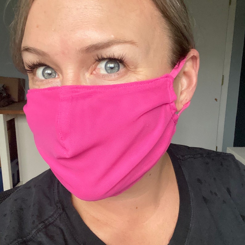 Pink Sheer Mesh Face Mask Breathable Lightweight Covering Etsy
