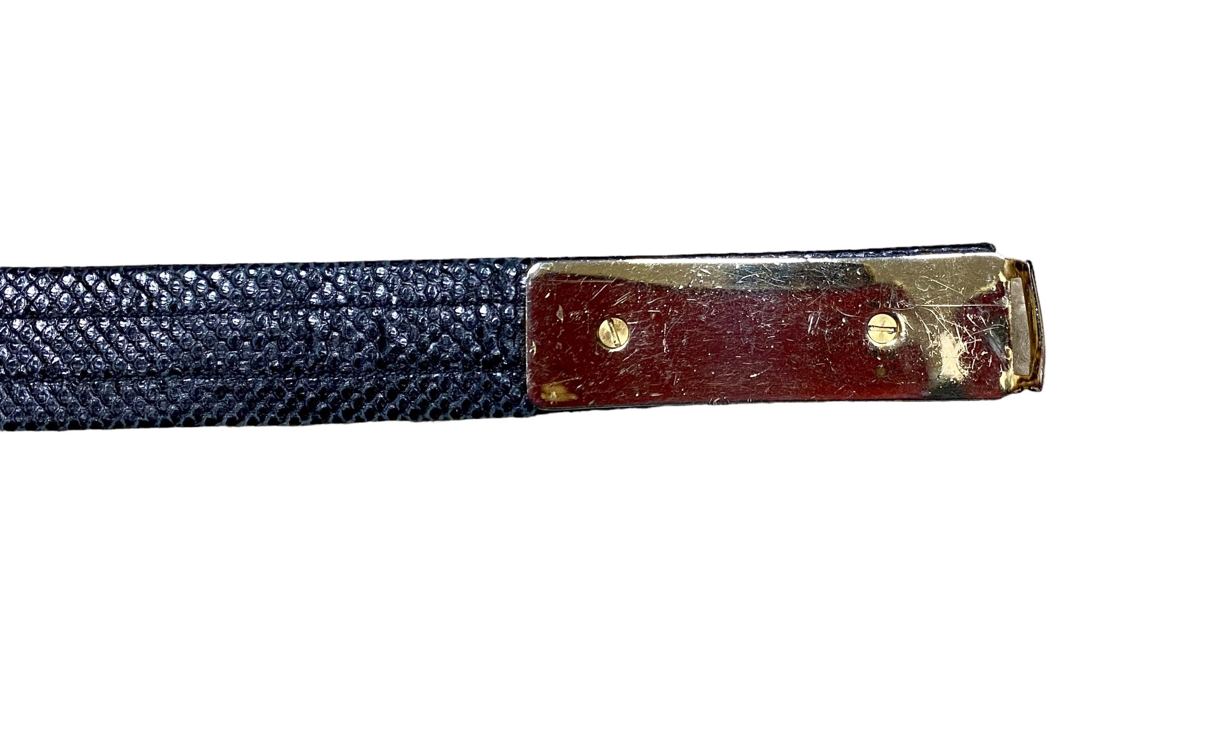 Finesse La Model Black & Gold Women\'s patented snakeskin belt. 35” total length Finesse La Model Snakeskin Clutch: Convertible Shoulder Bag  main image 2