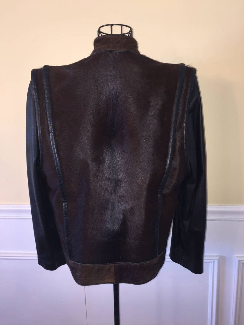Vintage Leather and Pony Hair Jacket - Etsy