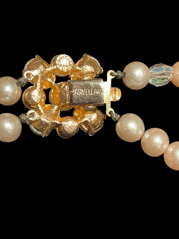 Marvella double strand faux pearl and aurora bore… - image 4