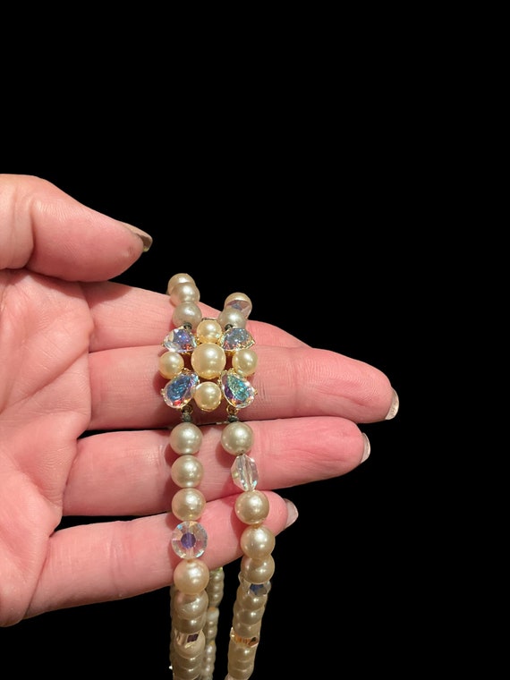 Marvella double strand faux pearl and aurora bore… - image 10